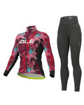 ALÉ Cycling winter set - AMAZZONIA LADY WNT - bordeaux/pink/black