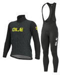 ALÉ Cycling winter set with jacket - SOLID CROSS WINTER - grey/black