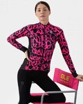 ALÉ Cycling winter long sleeve jersey - SOLID RIDE LADY WNT - black/pink