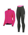 ALÉ Cycling winter set - WARM RACE+ESSENTIAL - pink/black
