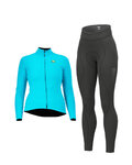 ALÉ Cycling winter set - WARM RACE+ESSENTIAL - turquoise/black