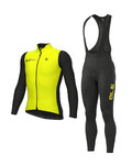 ALÉ Cycling winter set with jacket - FONDO 2.0 + WINTER - yellow/black