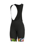 ALÉ Cycling bib shorts - LAB FLOWER LADY - black