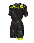 ALÉ Cycling overal - LONG TRI STELLE - black/multicolour