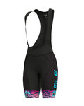 ALÉ Cycling bib shorts - SAVANA LADY  - black/blue/pink