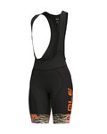ALÉ Cycling bib shorts - SAVANA LADY  - black/gold/orange