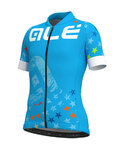 ALÉ Cycling short sleeve jersey - STEELE KIDS  - white/blue