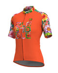 ALÉ Cycling short sleeve jersey - LAB FLOWER LADY - orange
