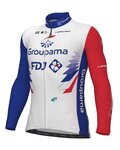 ALÉ Cycling winter long sleeve jersey - GROUPAMA FDJ 2022 - blue/red/white