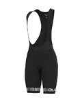 ALÉ Cycling bib shorts - STRADA LADY - white/black