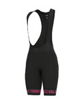 ALÉ Cycling bib shorts - STRADA LADY - pink/black