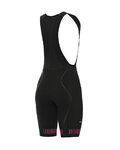 ALÉ Cycling bib shorts - STRADA LADY - pink/black