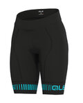 ALÉ Cycling shorts without bib - STRADA LADY - black/turquoise