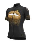 ALÉ Cycling short sleeve jersey - LIPS LADY - gold/black