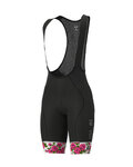 ALÉ Cycling bib shorts - ROSES LADY - pink/black