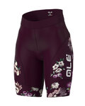ALÉ Cycling short sleeve jersey and shorts - FIORI LADY - bordeaux/white