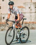 ALÉ Cycling short sleeve jersey and shorts - FIORI LADY - bordeaux/white