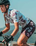 ALÉ Cycling short sleeve jersey and shorts - FIORI LADY - bordeaux/white