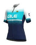 ALÉ Cycling short sleeve jersey - BLEND LADY - white/turquoise/blue