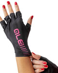 ALÉ Cycling fingerless gloves - SUNSELECT CRONO - pink/black