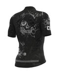 ALÉ Cycling short sleeve jersey and shorts - SKULL - black/white/light blue