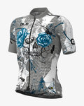ALÉ Cycling short sleeve jersey and shorts - SKULL - black/white/grey/light blue