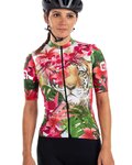 ALÉ Cycling short sleeve jersey and shorts - TIGER LADY - pink/green