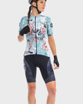 ALÉ Cycling short sleeve jersey - SKULL LADY - light blue