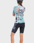 ALÉ Cycling short sleeve jersey - SKULL LADY - light blue