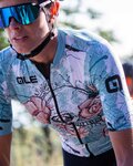 ALÉ Cycling short sleeve jersey - SKULL LADY - light blue