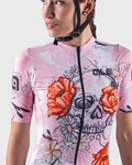 ALÉ Cycling short sleeve jersey - SKULL LADY - pink