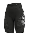 ALÉ Cycling short sleeve jersey and shorts - SKULL LADY - black/light blue
