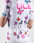 ALÉ Cycling short sleeve jersey - BUTTERFLY LADY - white