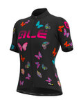 ALÉ Cycling short sleeve jersey and shorts - BUTTERFLY LADY - black/multicolour