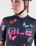 ALÉ Cycling short sleeve jersey - BUTTERFLY LADY - black