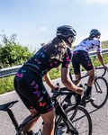 ALÉ Cycling short sleeve jersey and shorts - BUTTERFLY LADY - black/multicolour