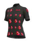 ALÉ Cycling short sleeve jersey and shorts - SMILE LADY - red/black