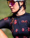 ALÉ Cycling short sleeve jersey and shorts - SMILE LADY - red/black