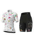 ALÉ Cycling short sleeve jersey and shorts - VERSILIA LADY - black/white