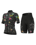 ALÉ Cycling short sleeve jersey and shorts - VERSILIA LADY - black