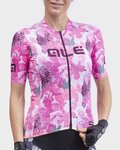 ALÉ Cycling short sleeve jersey and shorts - PR-R AMAZZONIA LADY - white/pink/bordeaux/black