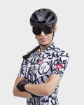 ALÉ Cycling short sleeve jersey - SOLID RIDE LADY - black/white