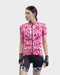 ALÉ Cycling short sleeve jersey - ALÉ SOLID RIDE LADY - white/red
