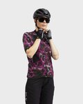 ALÉ Cycling short sleeve jersey - WOODLAND GRAVEL LADY - pink/purple/black