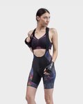 ALÉ Cycling bib shorts - SOLID CHIOS LADY - black/blue/yellow/pink