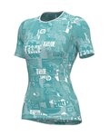 ALÉ Cycling short sleeve t-shirt - BREAK LADY - light blue