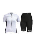 ALÉ Cycling short sleeve jersey and shorts - COLOR BLOCK LADY - white/black