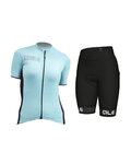 ALÉ Cycling short sleeve jersey and shorts - COLOR BLOCK LADY - white/light blue/black
