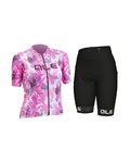ALÉ Cycling short sleeve jersey and shorts - PR-R AMAZZONIA LADY - white/pink/bordeaux/black