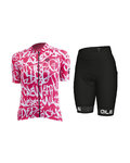 ALÉ Cycling short sleeve jersey and shorts - SOLID RIDE LADY - black/red/white